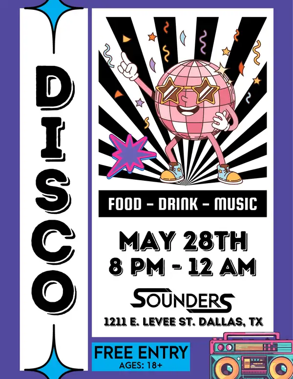 DISCO NIGHT @ SOUNDERS DALLAS 5/28