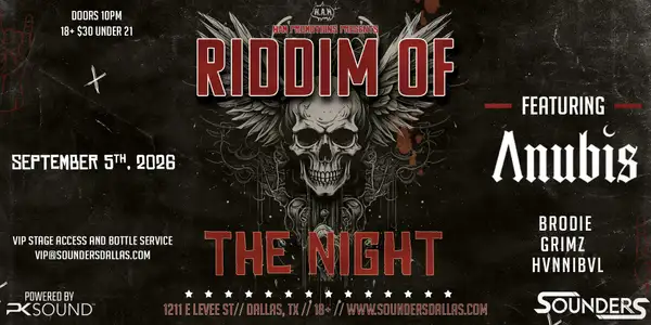 Riddim Of The Night Sat, Sep 5th, 2026 @ Sounders Dallas