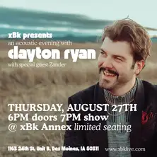 An Acoustic Evening with Clayton Ryan w/ Zander